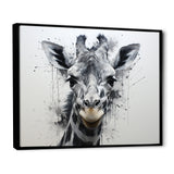 Minimalist Black And White Giraffe Stride - Giraffe Canvas Wall Art
