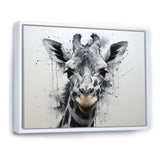 Minimalist Black And White Giraffe Stride - Giraffe Canvas Wall Art
