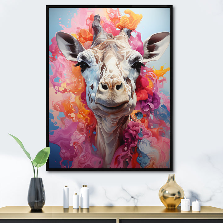 Multicolor Giraffe Pastel Giants - Giraffe Wall Art Prints