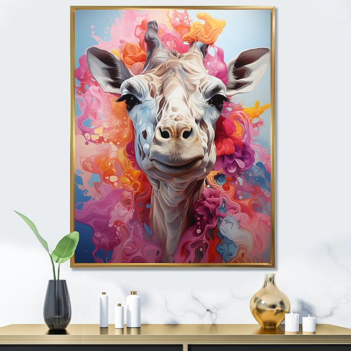 Multicolor Giraffe Pastel Giants - Giraffe Wall Art Prints