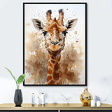 Giraffe In Sandy Brown - Giraffe Living Room Wall Art