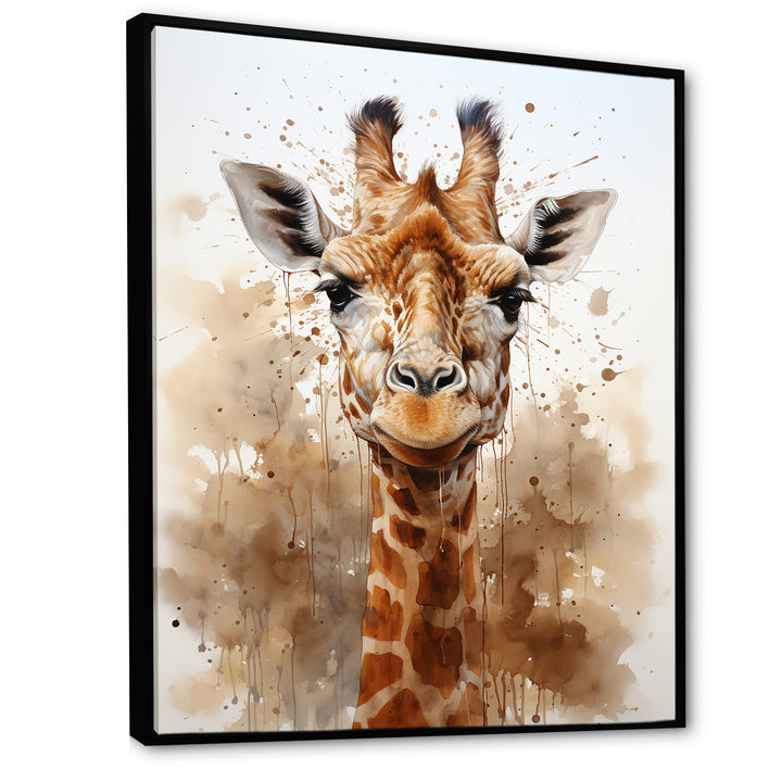 Giraffe In Sandy Brown - Giraffe Living Room Wall Art