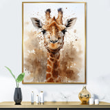Giraffe In Sandy Brown - Giraffe Living Room Wall Art