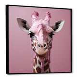 Pink Giraffe Romantic Stance - Giraffe Bedroom Wall Art
