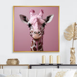 Pink Giraffe Romantic Stance - Giraffe Bedroom Wall Art