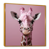 Pink Giraffe Romantic Stance - Giraffe Bedroom Wall Art