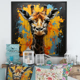 Yellow Giraffe Street Art - Giraffe Wall Decor