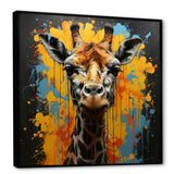 Yellow Giraffe Street Art - Giraffe Wall Decor