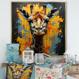 Yellow Giraffe Street Art - Giraffe Wall Decor