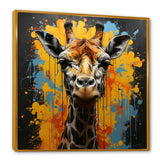 Yellow Giraffe Street Art - Giraffe Wall Decor