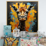 Yellow Giraffe Street Art - Giraffe Wall Decor