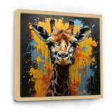Yellow Giraffe Street Art - Giraffe Wall Decor