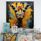 Yellow Giraffe Street Art - Giraffe Wall Decor