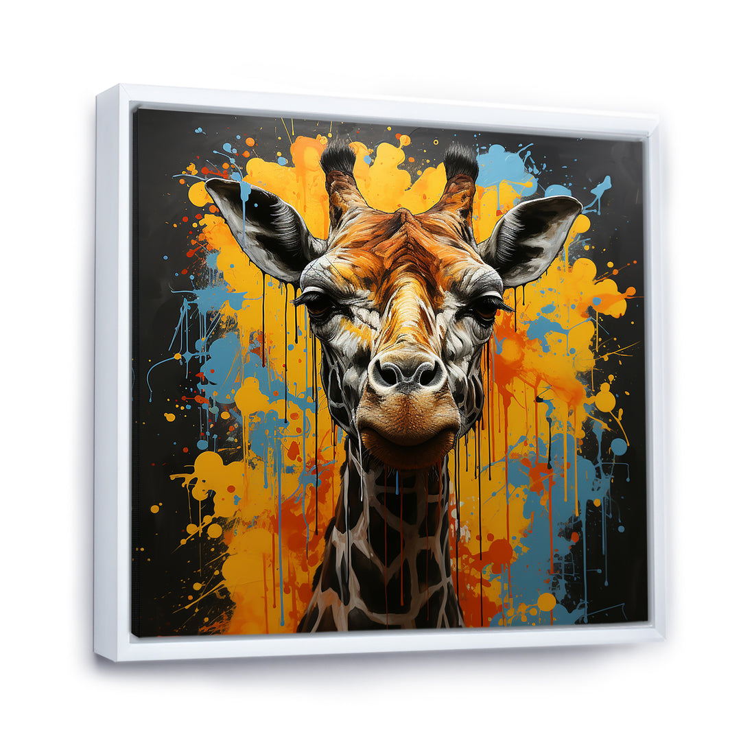 Yellow Giraffe Street Art - Giraffe Wall Decor