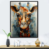 Modern Giraffe Brown Portrait - Brown Giraffe Wall Art