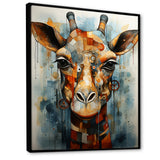 Modern Giraffe Brown Portrait - Brown Giraffe Wall Art