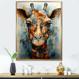 Modern Giraffe Brown Portrait - Brown Giraffe Wall Art