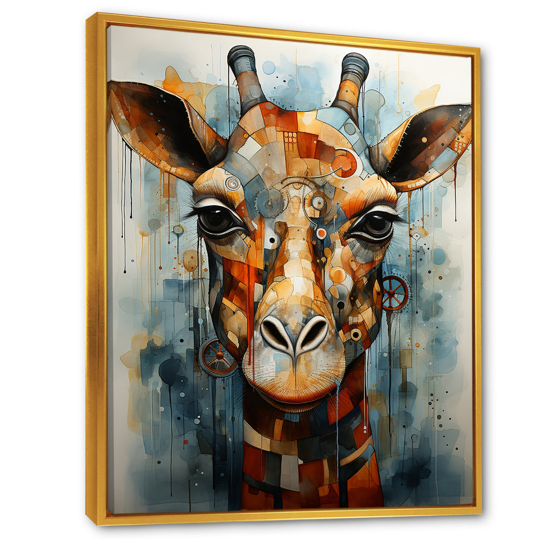 Modern Giraffe Brown Portrait - Brown Giraffe Wall Art