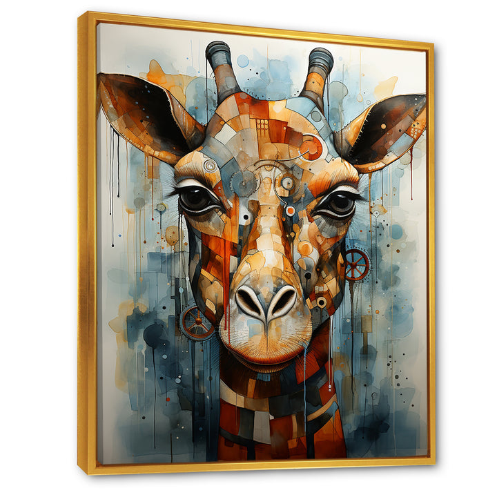 Modern Giraffe Brown Portrait - Brown Giraffe Wall Art