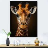 Modern Brown Giraffe Symbolism - Giraffe Framed Canvas Art