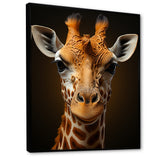 Modern Brown Giraffe Symbolism - Giraffe Framed Canvas Art