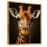 Modern Brown Giraffe Symbolism - Giraffe Framed Canvas Art