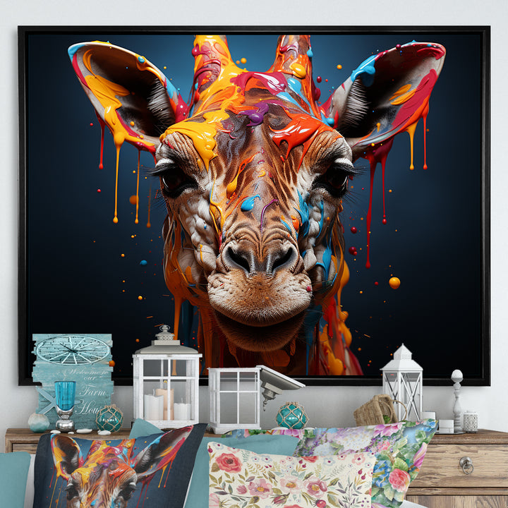 Multicolor Giraffe Urban Graze - Giraffe Home Decor Art