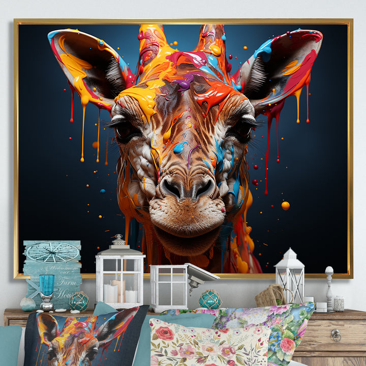 Multicolor Giraffe Urban Graze - Giraffe Home Decor Art