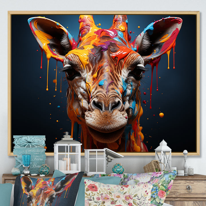 Multicolor Giraffe Urban Graze - Giraffe Home Decor Art