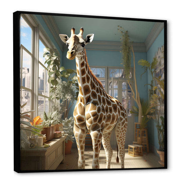 Cute Giraffe Farmhouse Harmony - Giraffe Living Room Wall Art