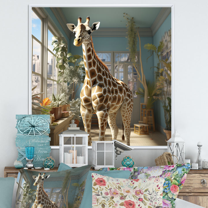 Cute Giraffe Farmhouse Harmony - Giraffe Living Room Wall Art
