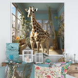 Cute Giraffe Farmhouse Harmony - Giraffe Living Room Wall Art