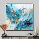 Blue And White Glacier Charm - Abstract Canvas Wall Art