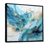 Blue And White Glacier Charm - Abstract Canvas Wall Art