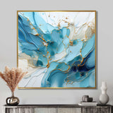 Blue And White Glacier Charm - Abstract Canvas Wall Art