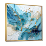 Blue And White Glacier Charm - Abstract Canvas Wall Art