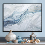 Grey And Blue Glacier Charm Liquid Art - Landscapes Canvas Wall Art