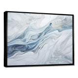 Grey And Blue Glacier Charm Liquid Art - Landscapes Canvas Wall Art