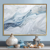 Grey And Blue Glacier Charm Liquid Art - Landscapes Canvas Wall Art