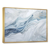 Grey And Blue Glacier Charm Liquid Art - Landscapes Canvas Wall Art