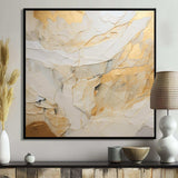 Beige And Gold Glacier Stone Simplicity II - Abstract Canvas Wall Art