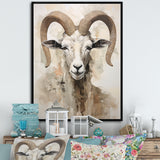 Soft Color Goat Portrait - Goat Bedroom Wall Art