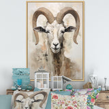 Soft Color Goat Portrait - Goat Bedroom Wall Art