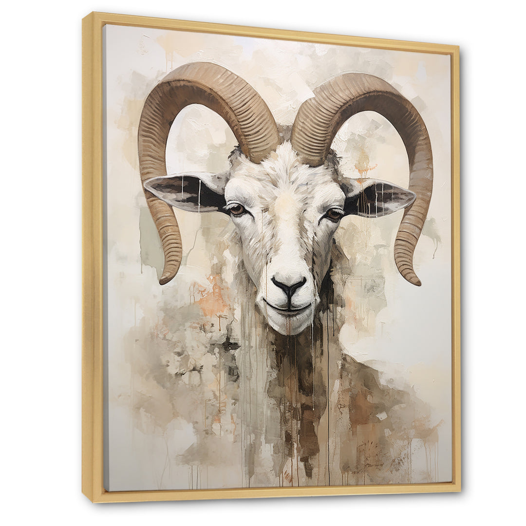 Soft Color Goat Portrait - Goat Bedroom Wall Art