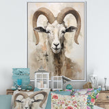 Soft Color Goat Portrait - Goat Bedroom Wall Art