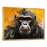 Black And Yellow Gorilla Graffiti - Animals Canvas Wall Art