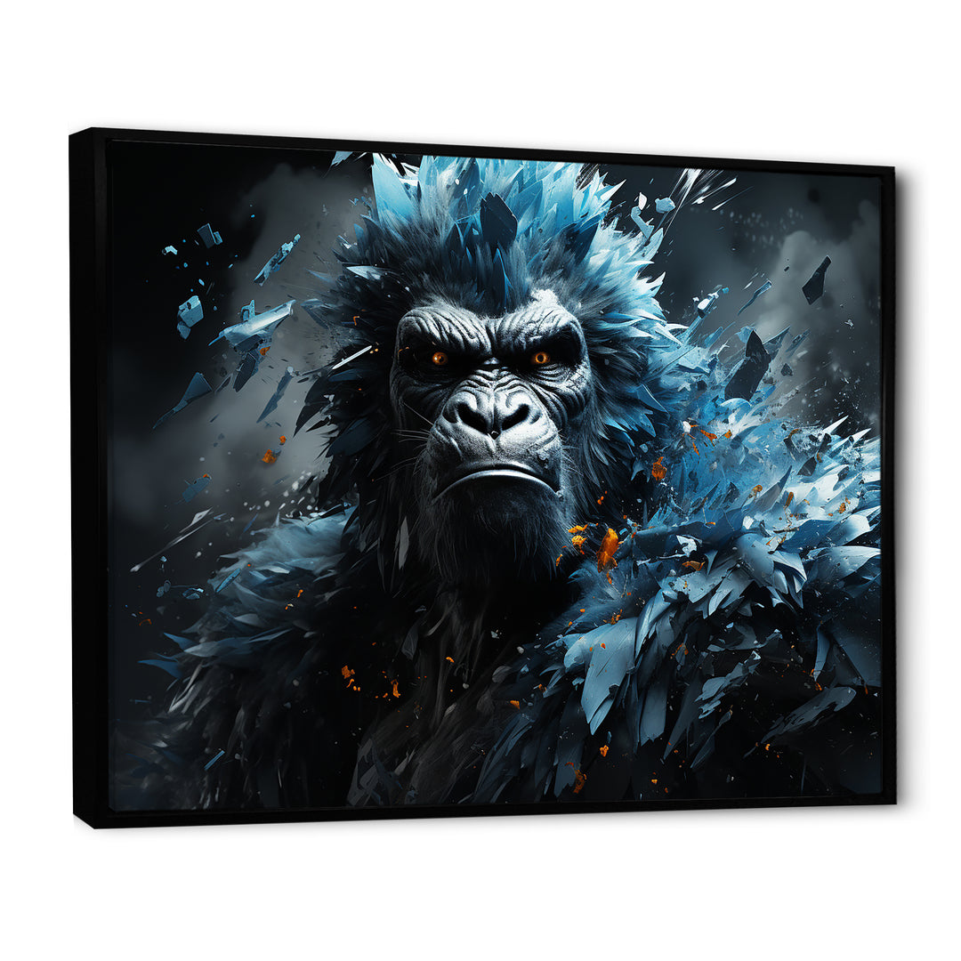 Blue Gorilla Graffiti - Gorilla Large Canvas Wall Art