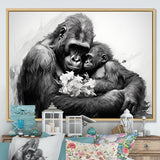 Gorilla Guardian Of His Family - Gorilla Bedroom Wall Art
