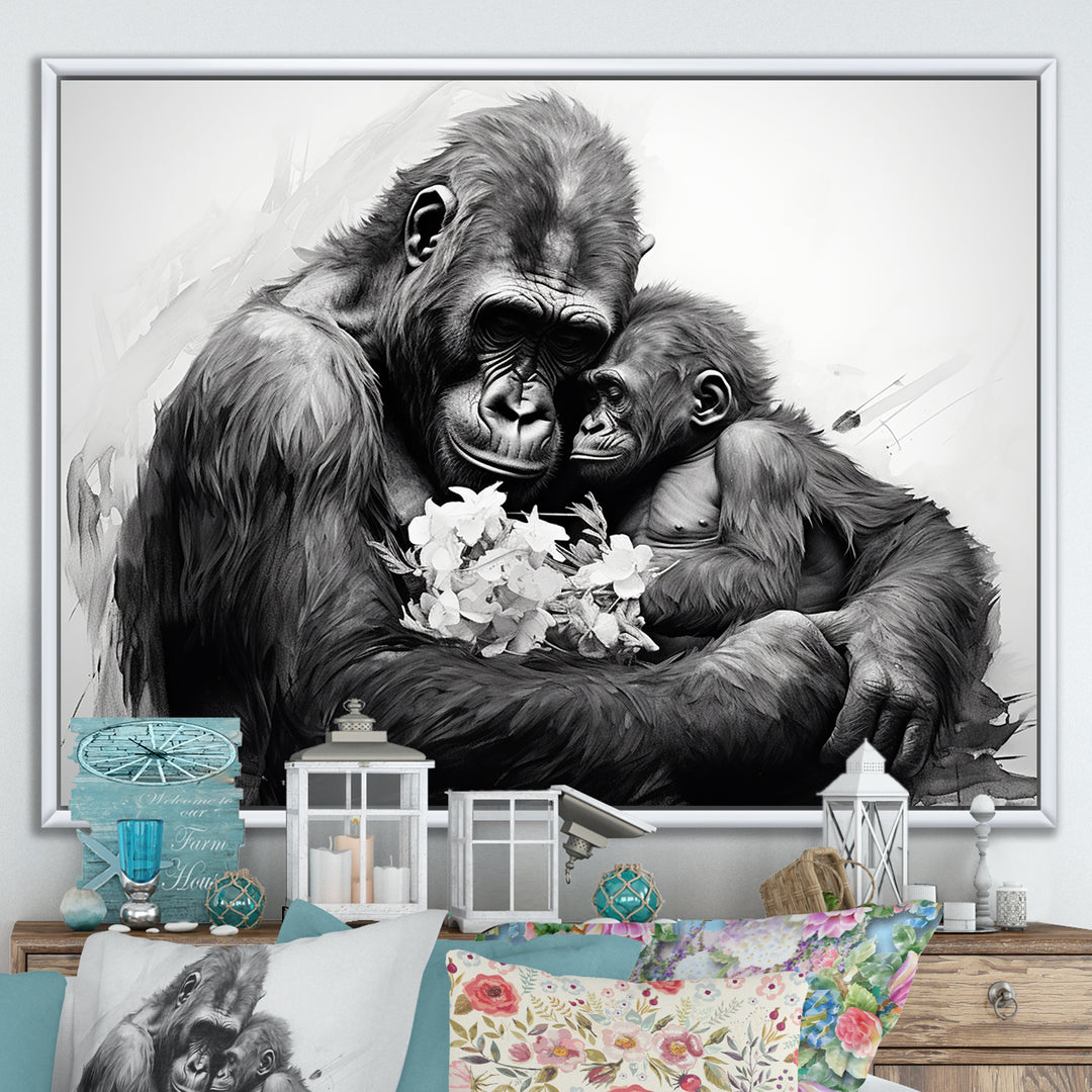 Gorilla Guardian Of His Family - Gorilla Bedroom Wall Art