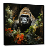 Floral Gorilla In Jungle - Gorilla Canvas Wall Art